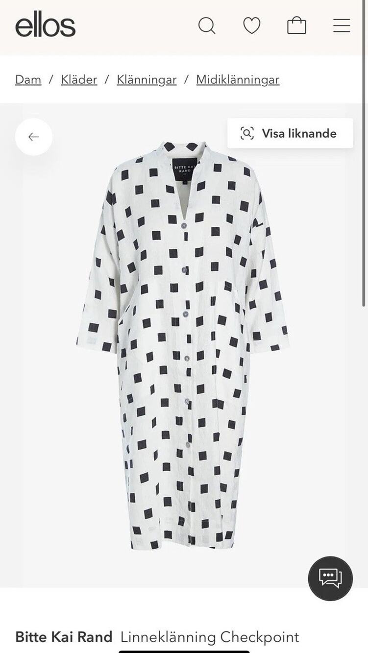 Bitte Kai Rand Women White Polka Dot Overcoat Tunic Dress 100% Linen Size 1